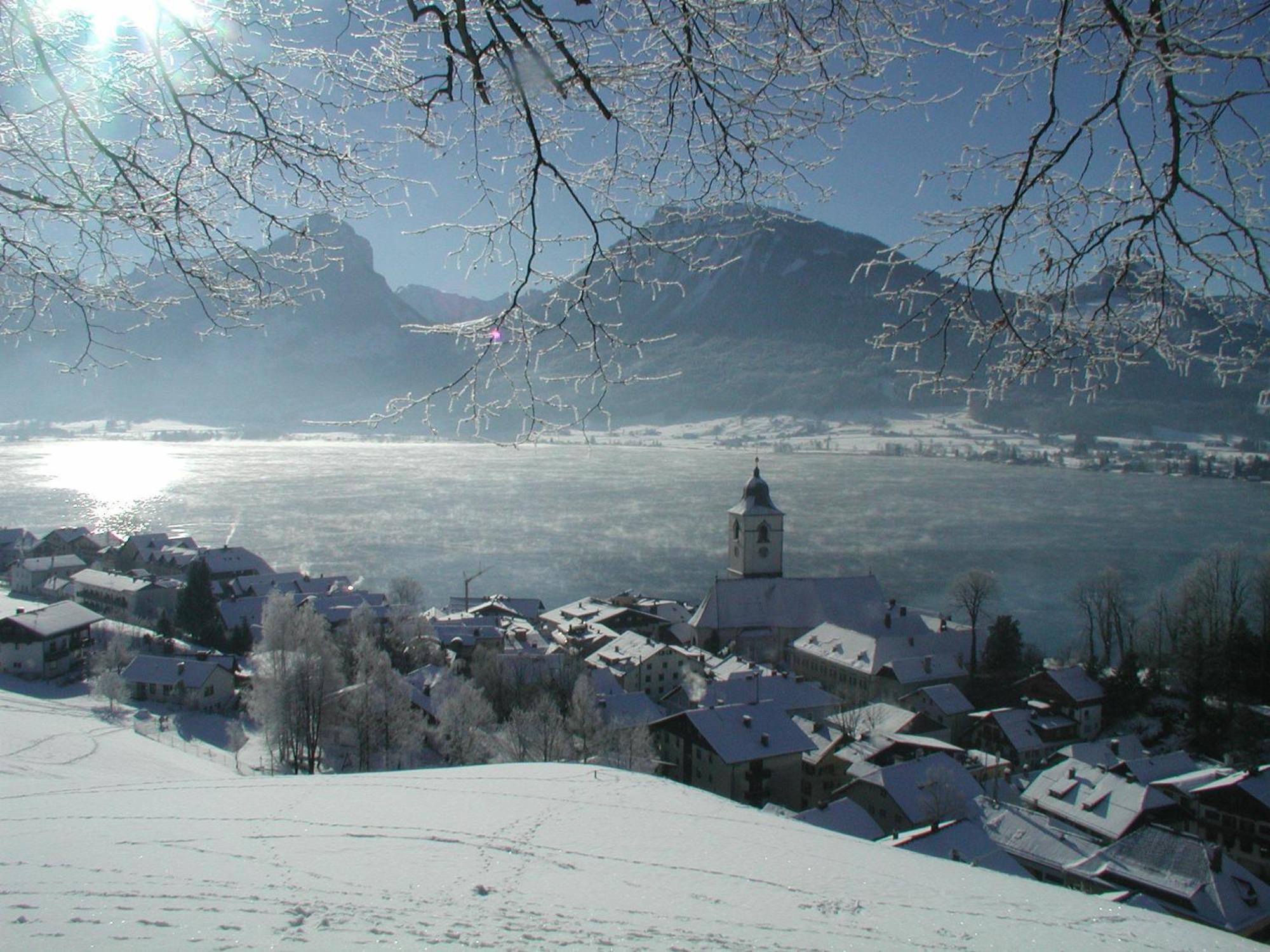 Aberseeblick Pension Ellmauer Sankt Wolfgang im Salzkammergut Bagian luar foto